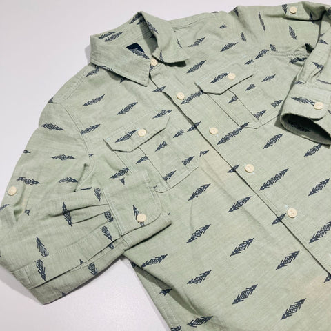 Green Arrow Button Up Long Sleeve Shirt