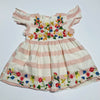 Pink and White Striped Embrodiery Dress