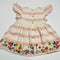 Pink and White Striped Embrodiery Dress