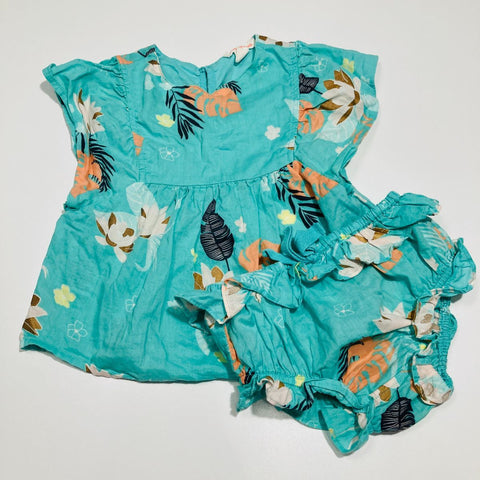 Mint Green Tropical Top with Matching Bloomers