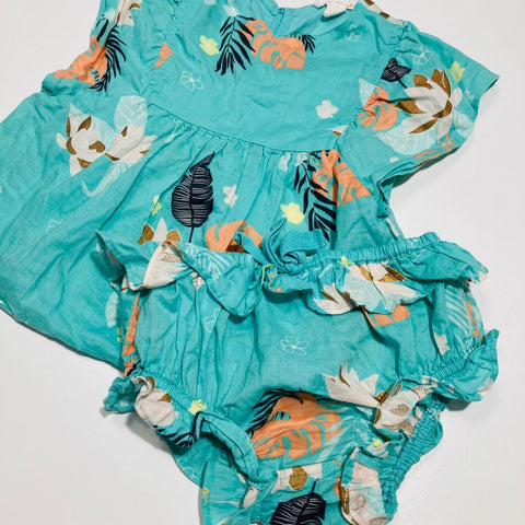 Mint Green Tropical Top with Matching Bloomers