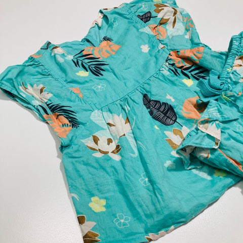 Mint Green Tropical Top with Matching Bloomers