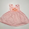 Pink Frill Sleeve Dress with Detailed Aztec Front