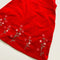 Red Sleeveless Dress with Floral Embroidery