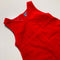 Red Sleeveless Dress with Floral Embroidery