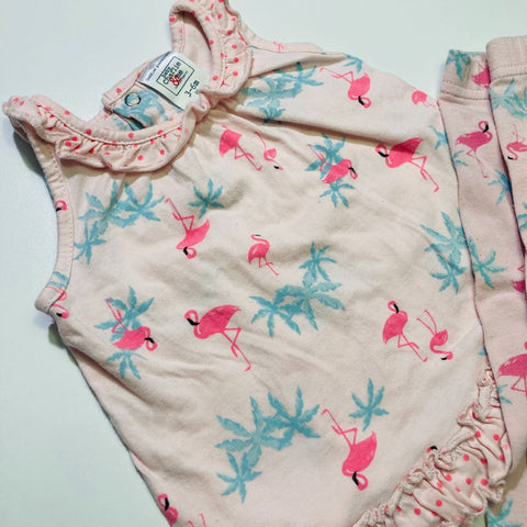 Pink Flamingo Singlet and Pants Set from Baby Charlie & Me