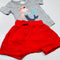 Set Grey T-Shirt and Red Shorts