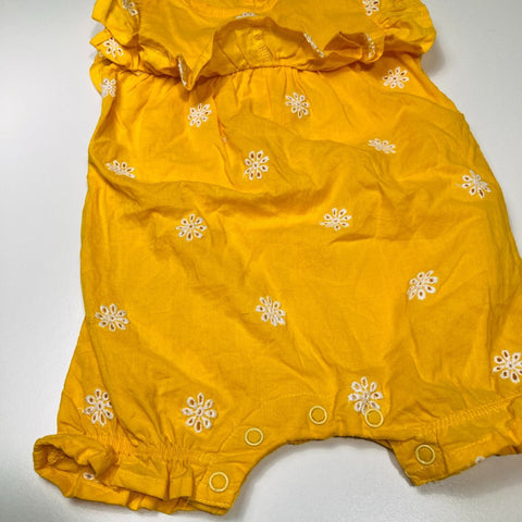 Yellow Frill Sleeve Romper