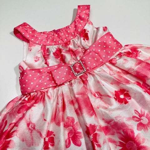 Pink Dress with Polka Dots and Flowers