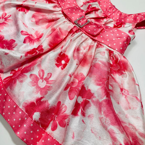 Pink Dress with Polka Dots and Flowers