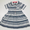 Short Sleeve Collared Striped Shirt Dress