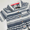 Short Sleeve Collared Striped Shirt Dress