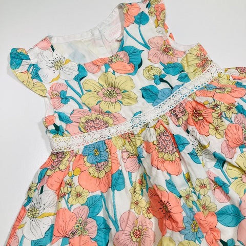 Floral Dress with Small Flutter Sleeve