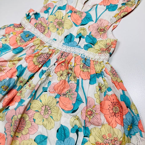 Floral Dress with Small Flutter Sleeve