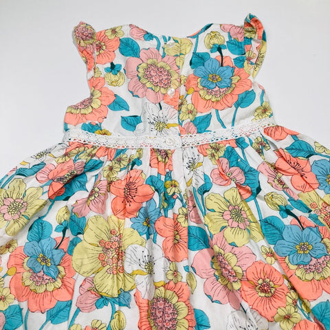 Floral Dress with Small Flutter Sleeve