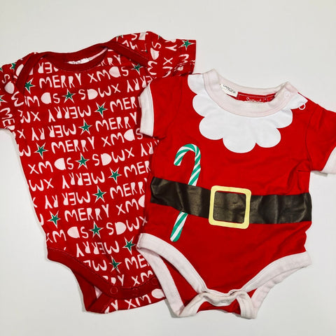 Christmas Short Sleeve Bodysuit Set 