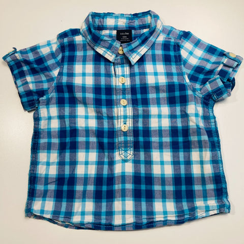Blue Check Shirt Short Sleeves