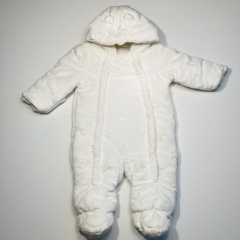 White Puffy Pram Suit Soft White Star 