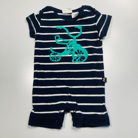 Milky T-Shirt Romper Stripes with Green Bicycle