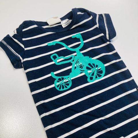 Milky T-Shirt Romper Stripes with Green Bicycle