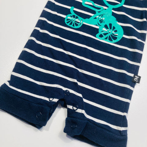 Milky T-Shirt Romper Stripes with Green Bicycle