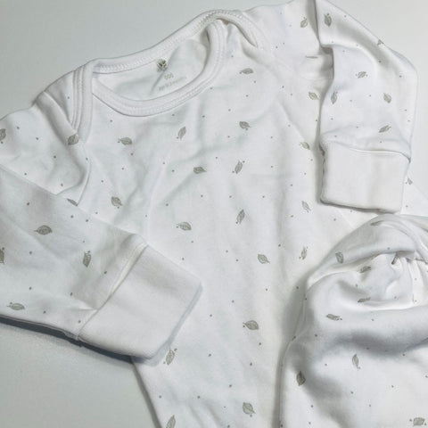 White Purebaby Long Sleeve Sleeping Swaddle