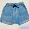 Blue Cotton Shorts with Draw String Waist
