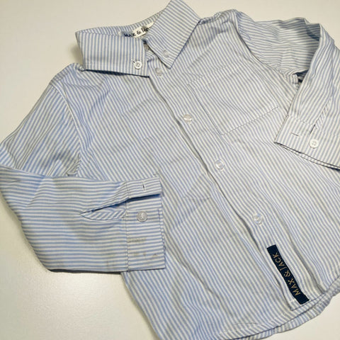 Blue and White Striped Button Up Shirt