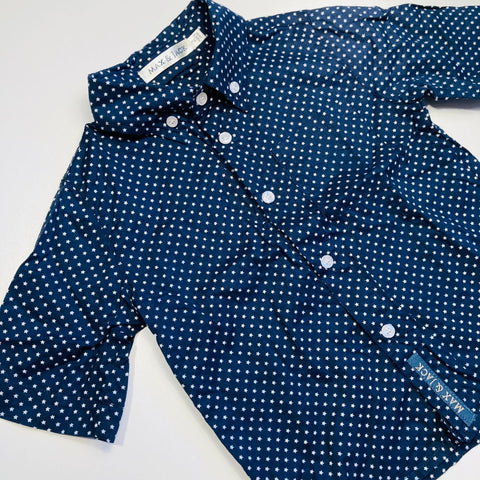Navy Star Button Up Shirt