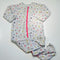 Grey Zip Up Bodysuit with Bees and Flower Print