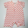 White Summer Romper with Red Butterflies
