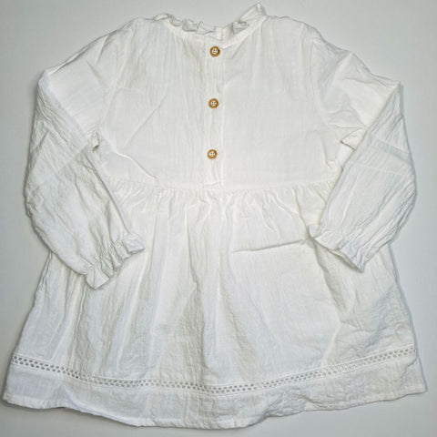 White Long Sleeve Dress by The Pig Baby
