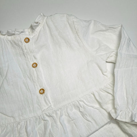 White Long Sleeve Dress by The Pig Baby