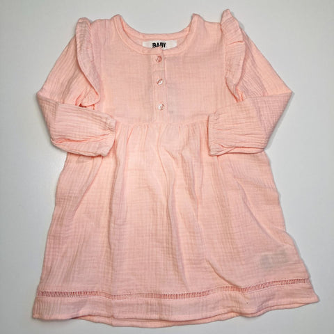Pink Linen Long Sleeve Dress BNWT