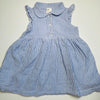 Light Blue and White Striped Dress with Cute Collar