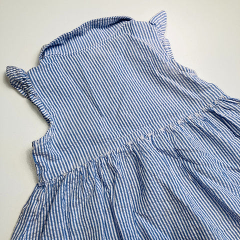 Light Blue and White Striped Dress with Cute Collar