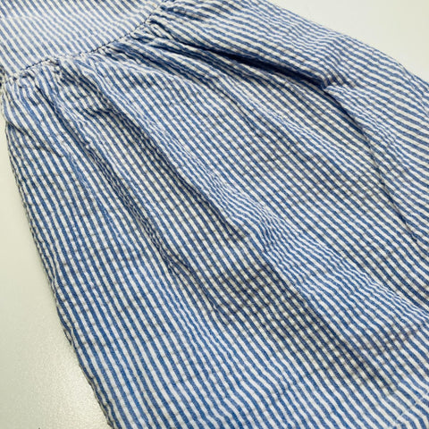 Light Blue and White Striped Dress with Cute Collar